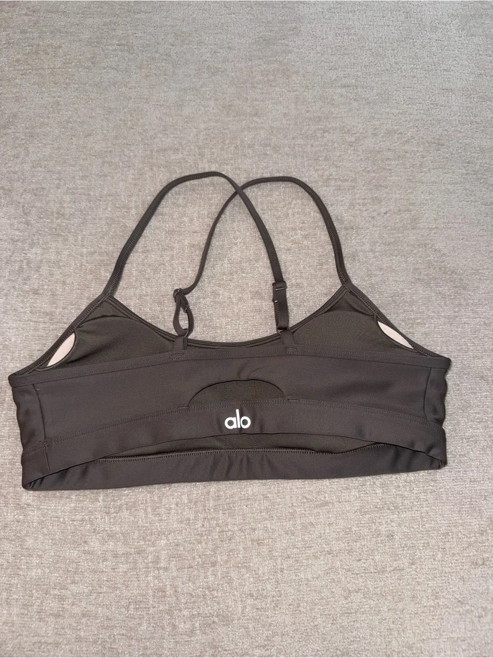 ALO Yoga Charcoal Grey Crisscross Sports Bra